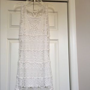 Sleeveless white Crochet Dress